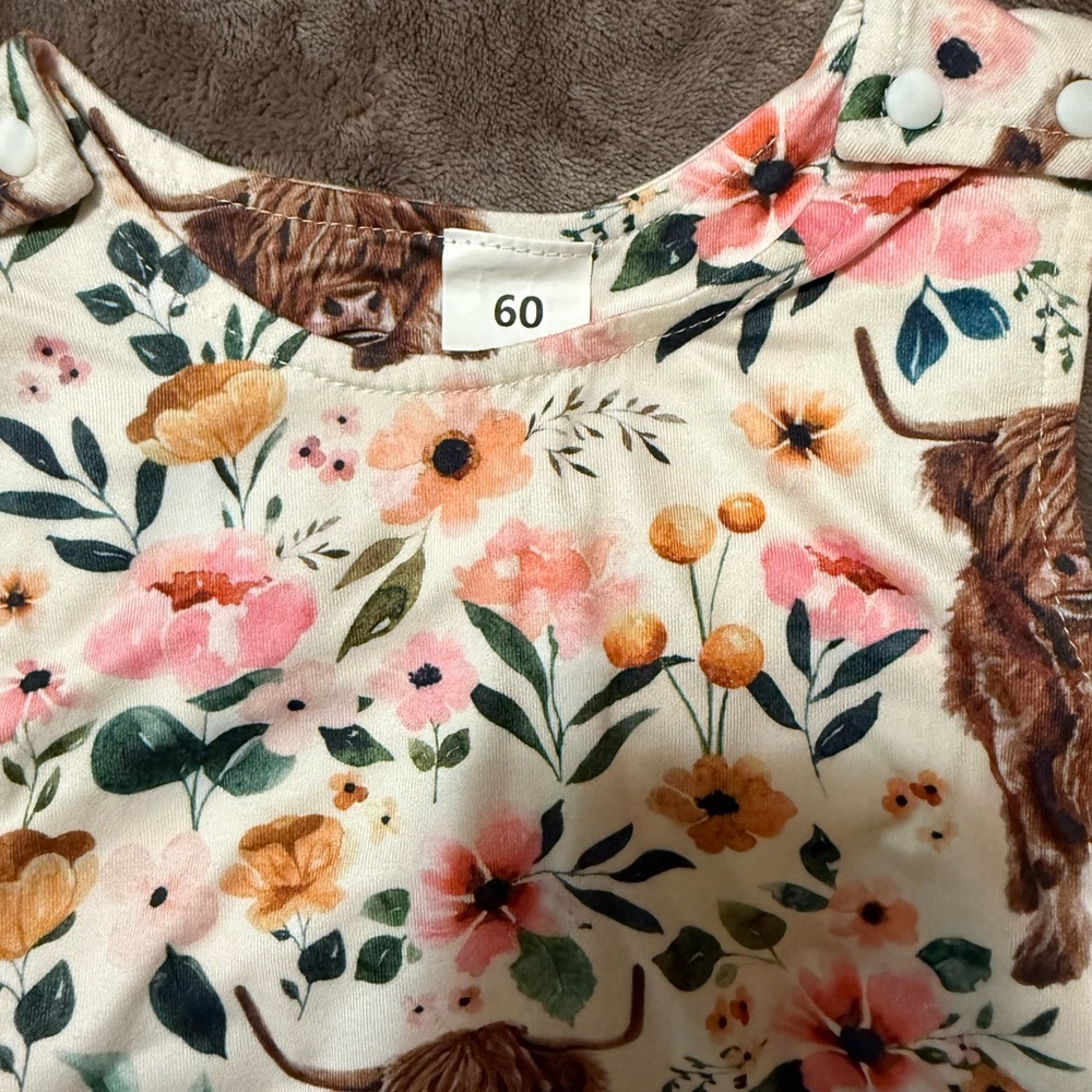 Floral Animal Print Baby Romper - Picture 4 of 5